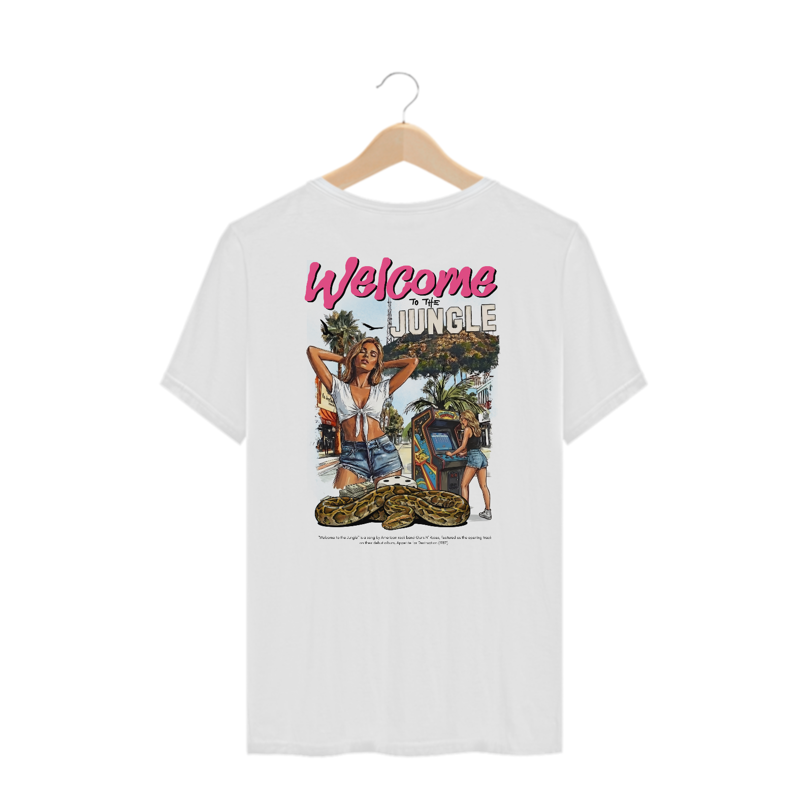 Camiseta Plus Size Guns N' Roses Welcome to the Jungle V2 (Estampa nas Costas)