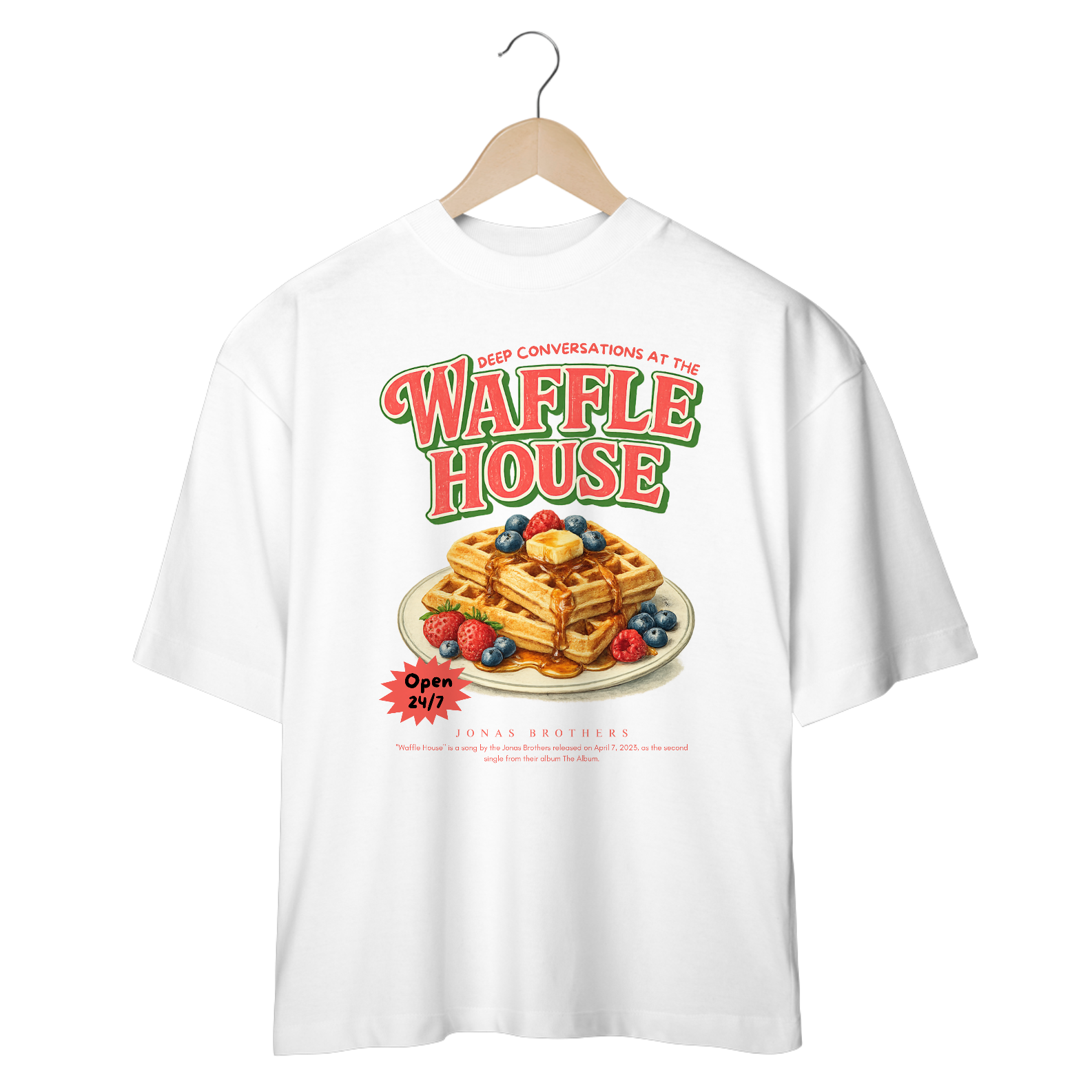 Camiseta Oversized Jonas Brothers Waffle House