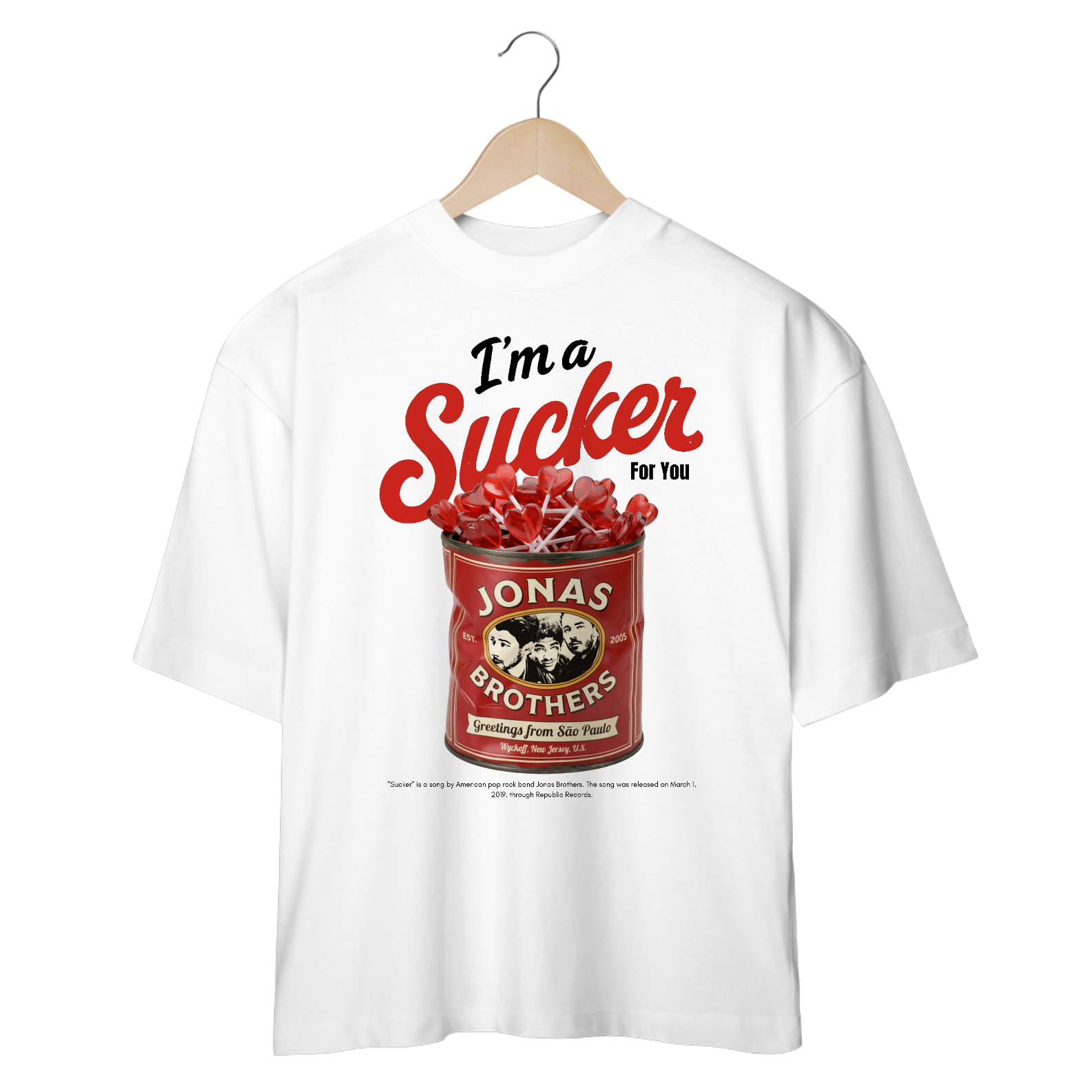 Camiseta Oversized Jonas Brothers Sucker V2