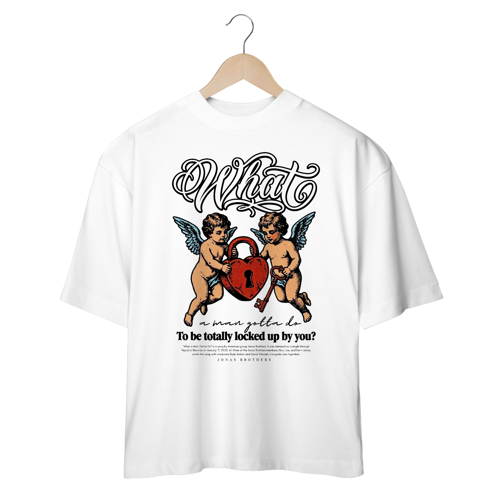 Camiseta Oversized Jonas Brothers What a Man Gotta Do