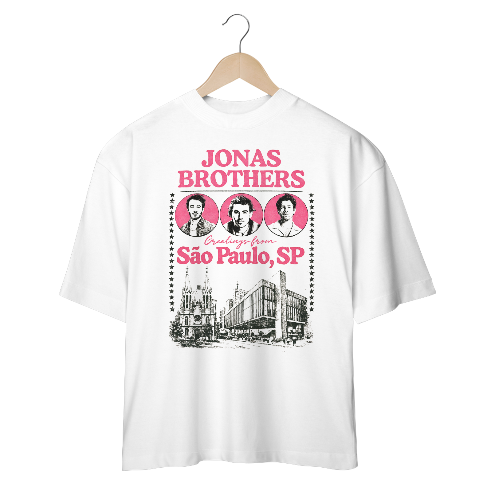 Camiseta Oversized Jonas Brothers Greetings From São Paulo V2