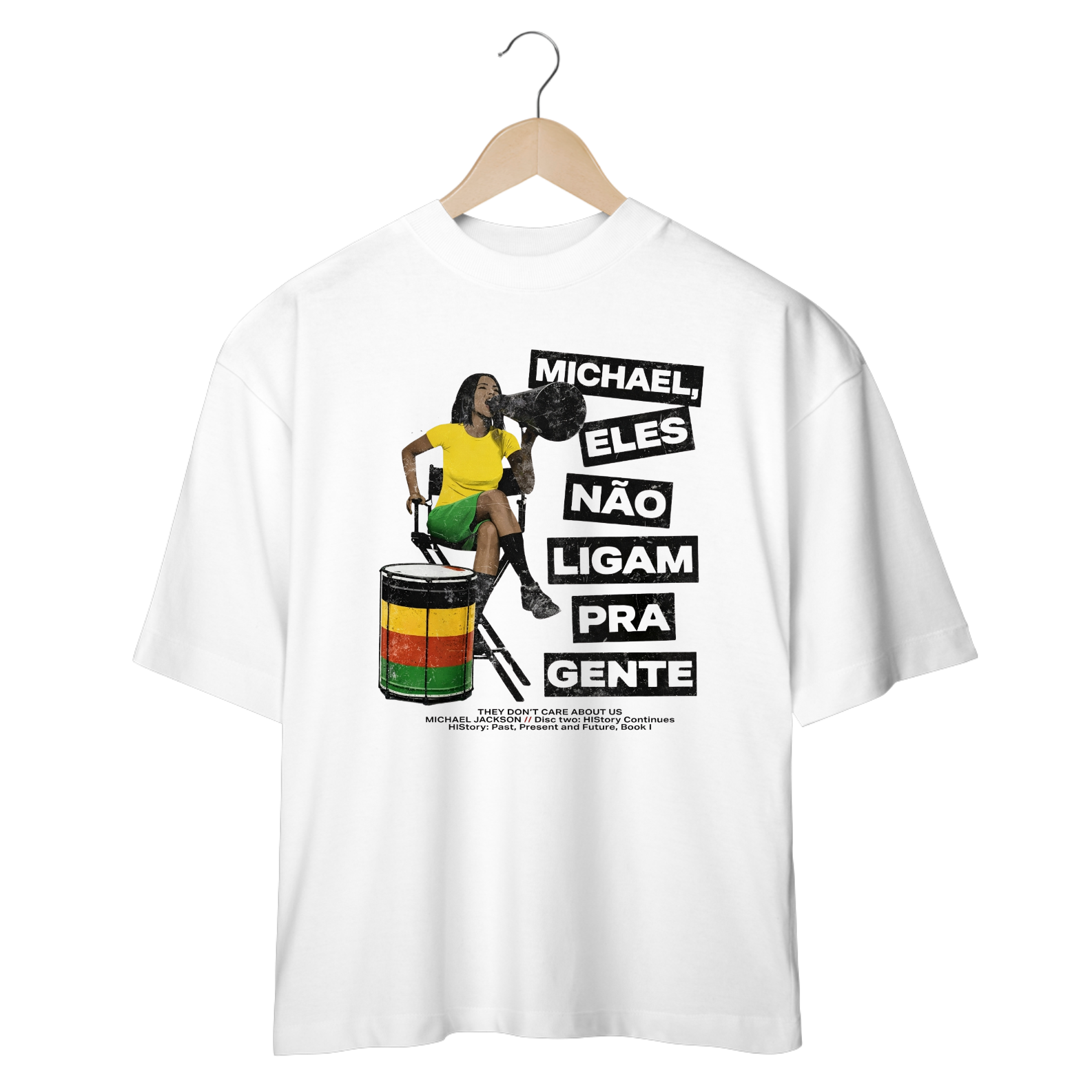 Camiseta Oversized Michael Jackson They Don't Care About Us