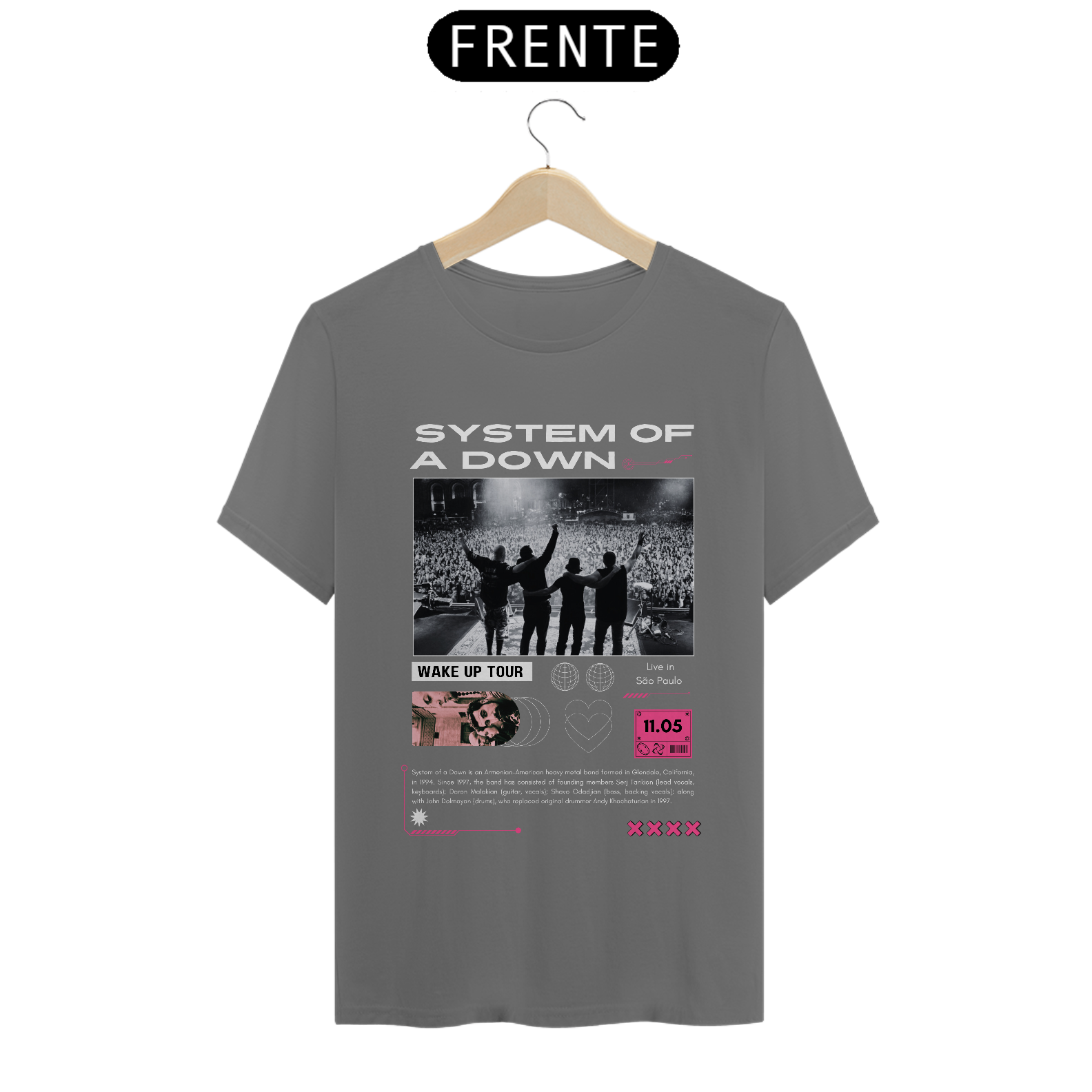 Camiseta Estonada System Of a Down São Paulo 11.05