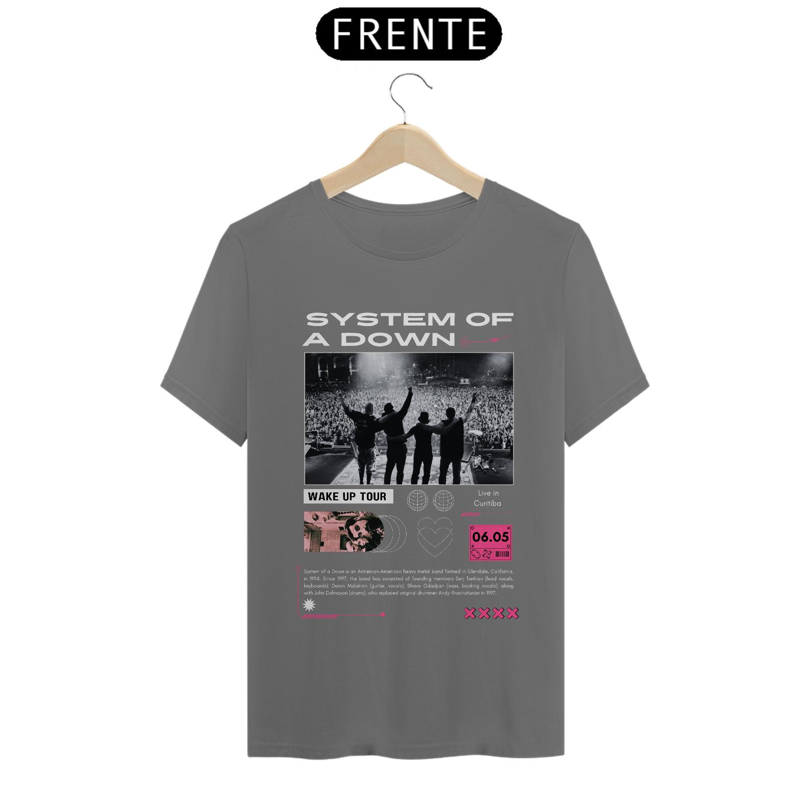 Camiseta Estonada System Of a Down Curitiba 06.05