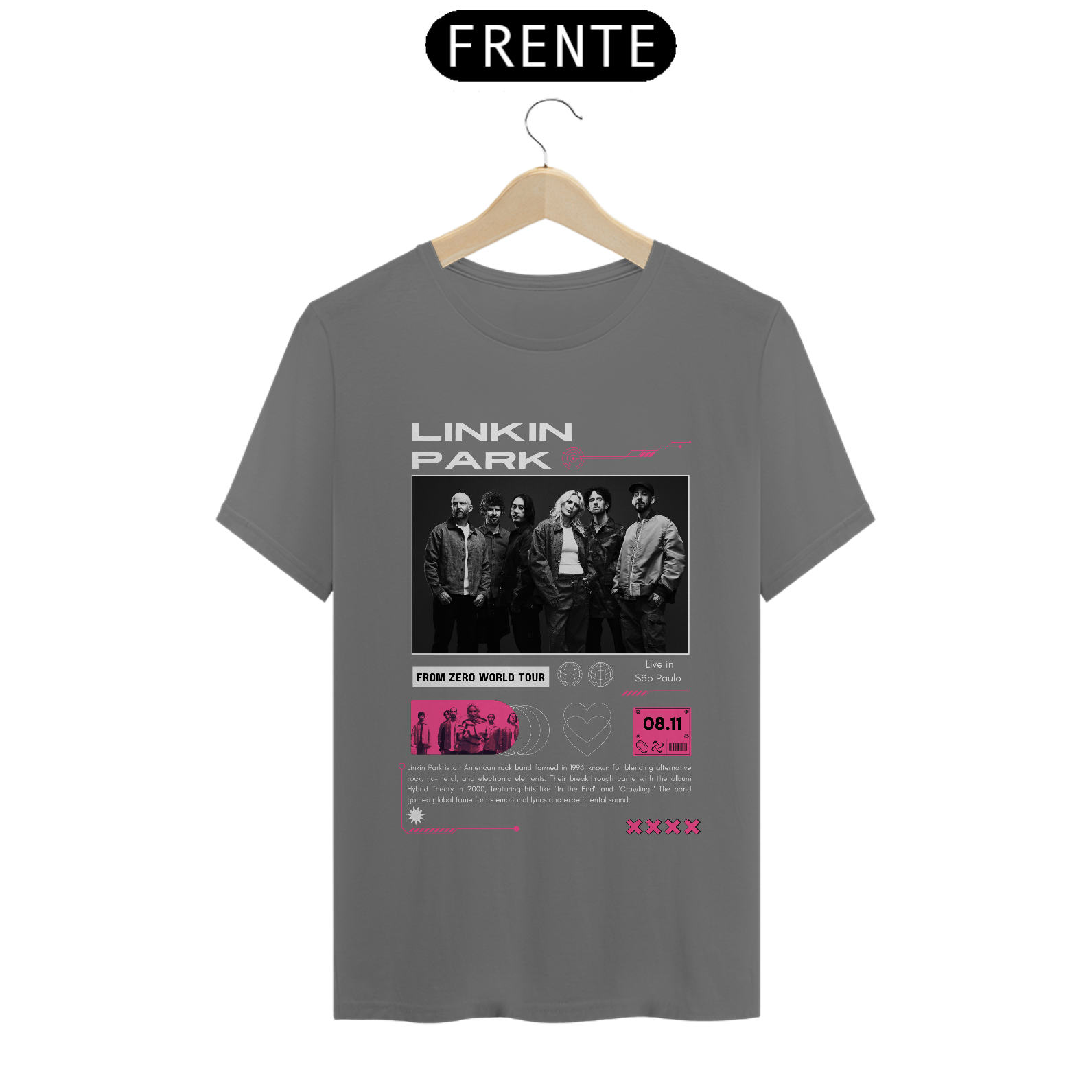 Camiseta Estonada Linkin Park São Paulo 08.11