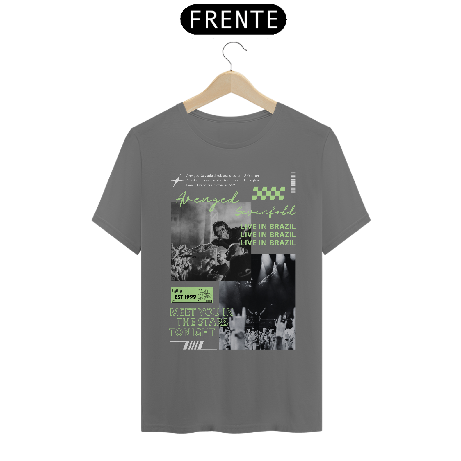 Camiseta Estonada Avenged Sevenfold Live in Brazil
