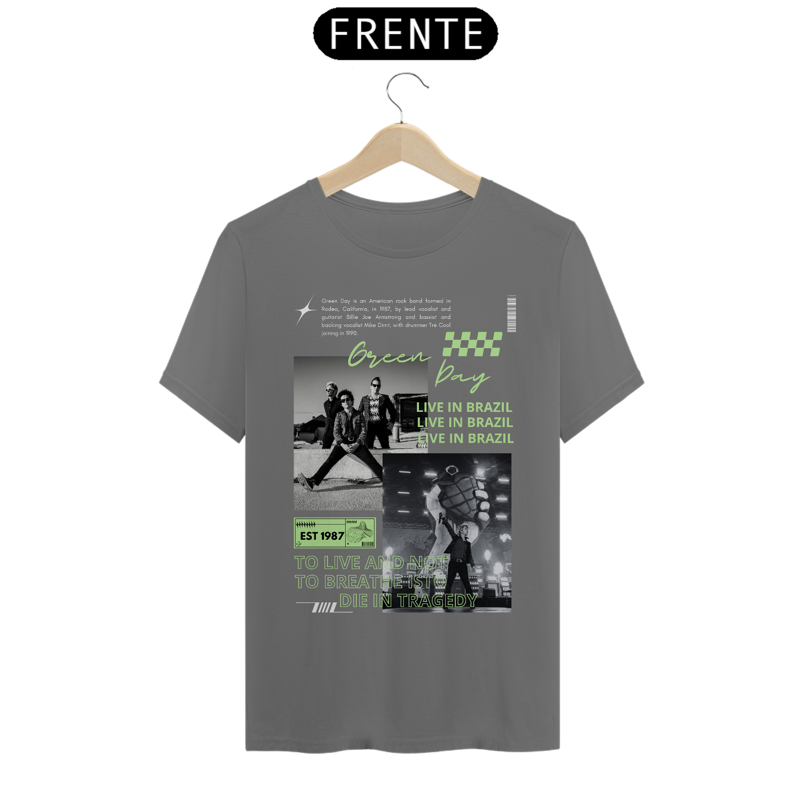  Camiseta Estonada Green Day Live in Brazil