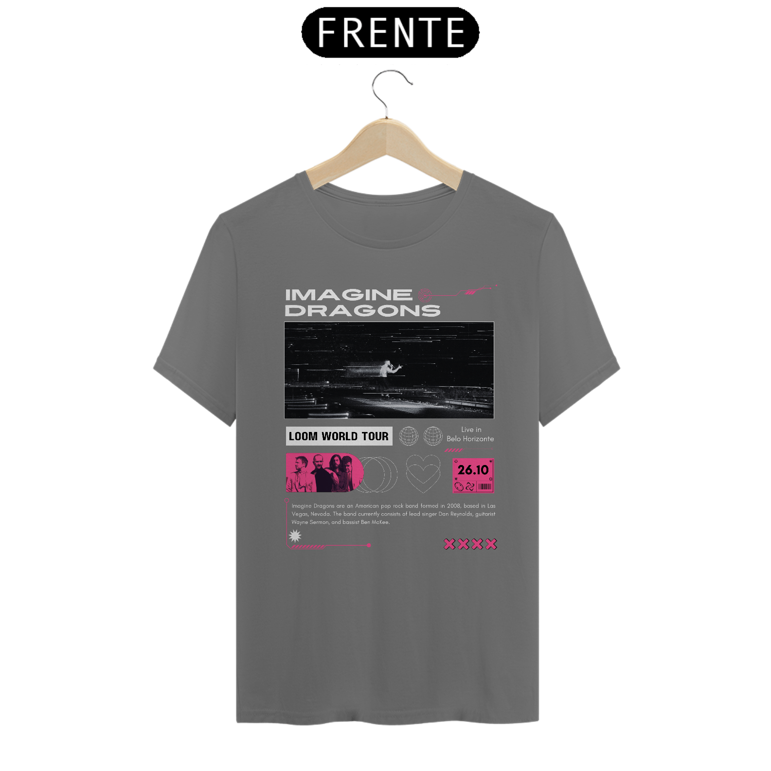 Camiseta Estonada Imagine Dragons Belo Horizonte 26.10