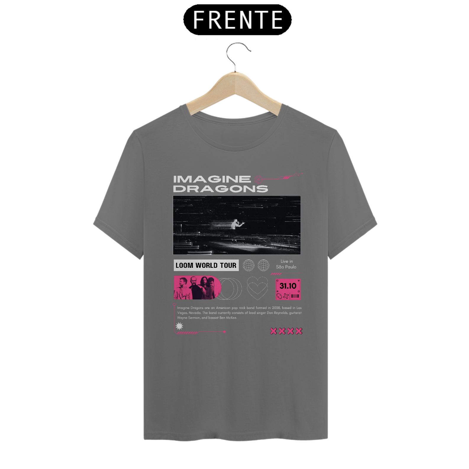 Camiseta Estonada Imagine Dragons São Paulo 31.10
