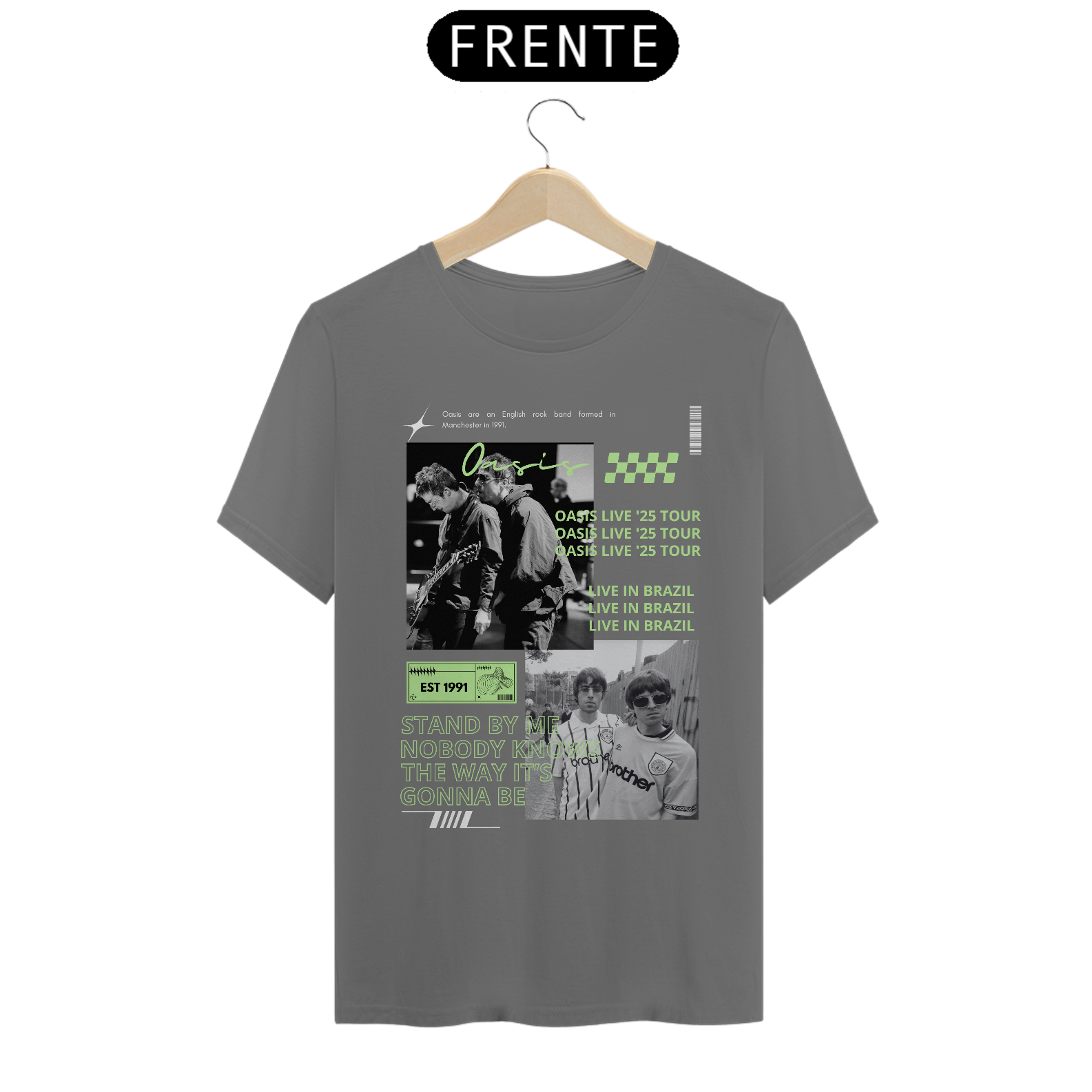 Camiseta Estonada Oasis Live in Brazil