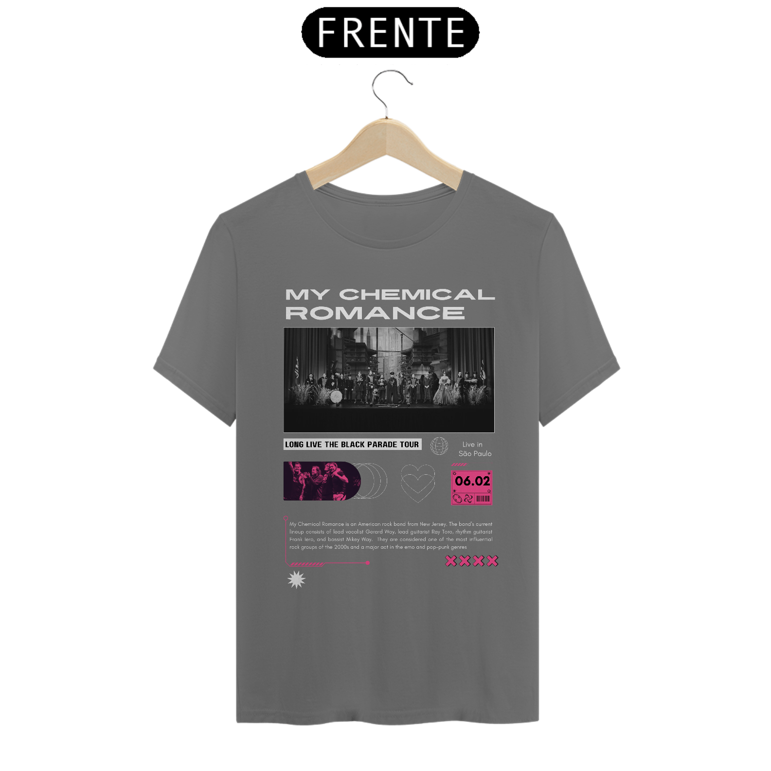 Camiseta Estonada My Chemical Romance São Paulo 06.02