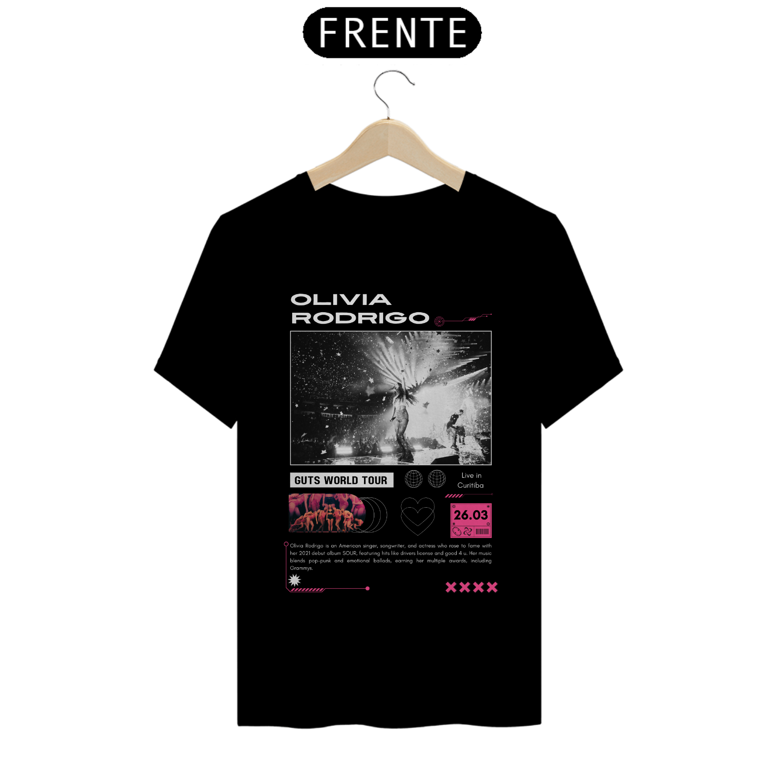 Camiseta Olivia Rodrigo 26.03 Curitiba
