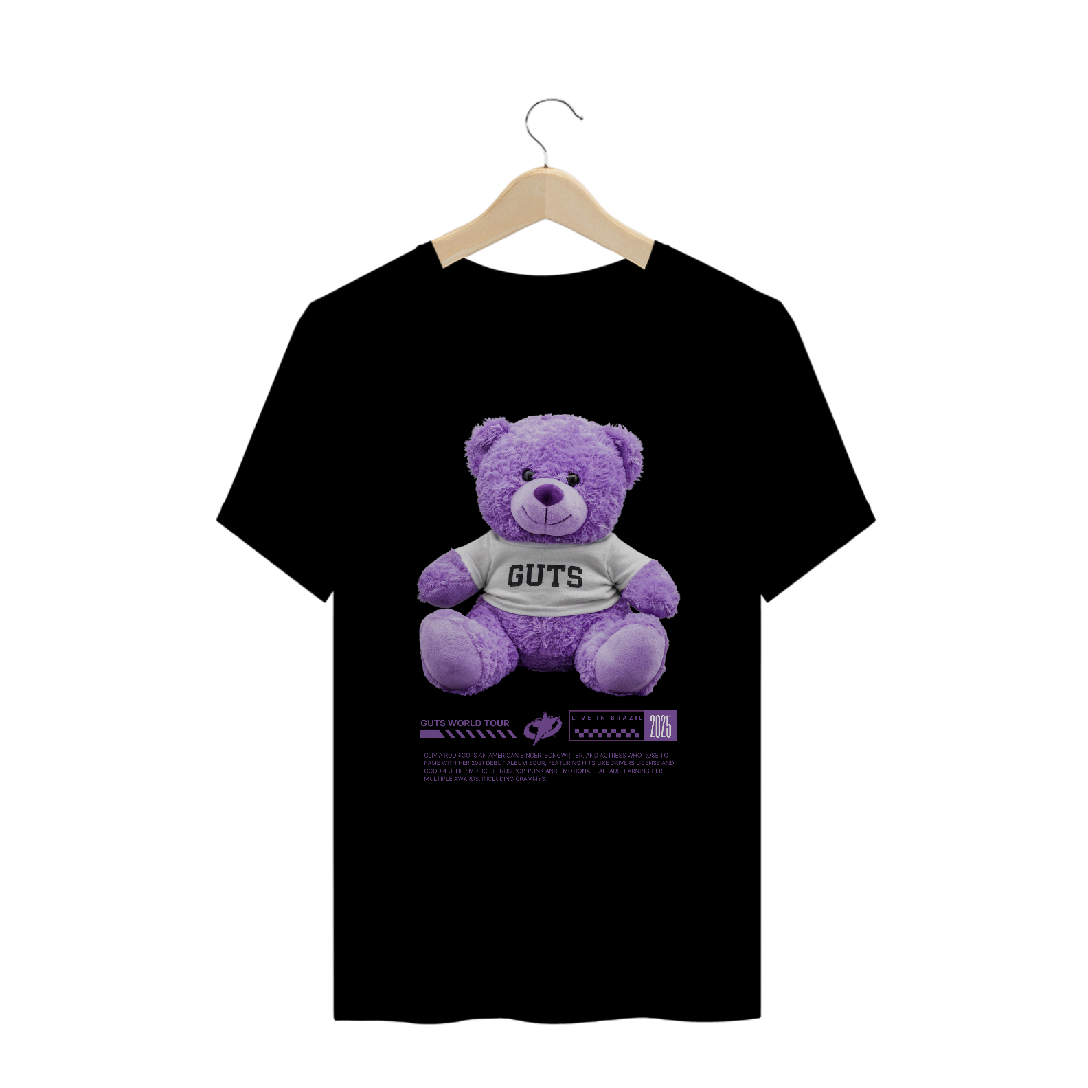 Camiseta Plus Size Olivia Rodrigo Guts Teddy Bear