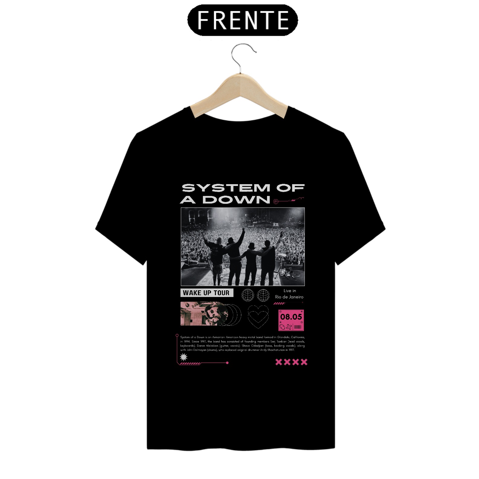 Camiseta System Of a Down Rio de Janeiro 08.05