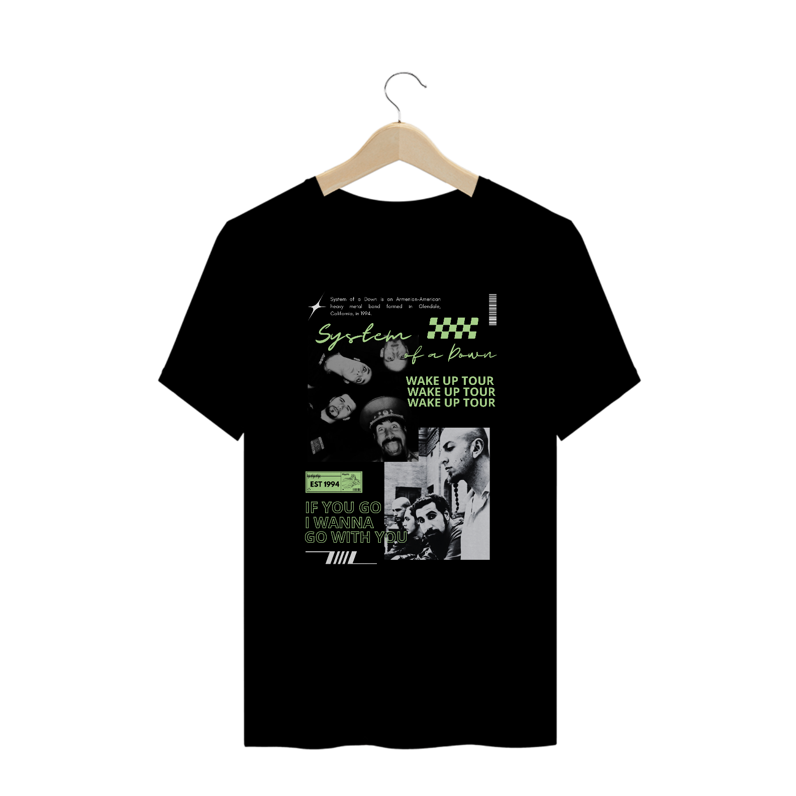 Camiseta Plus Size System Of a Down Wake Up Tour