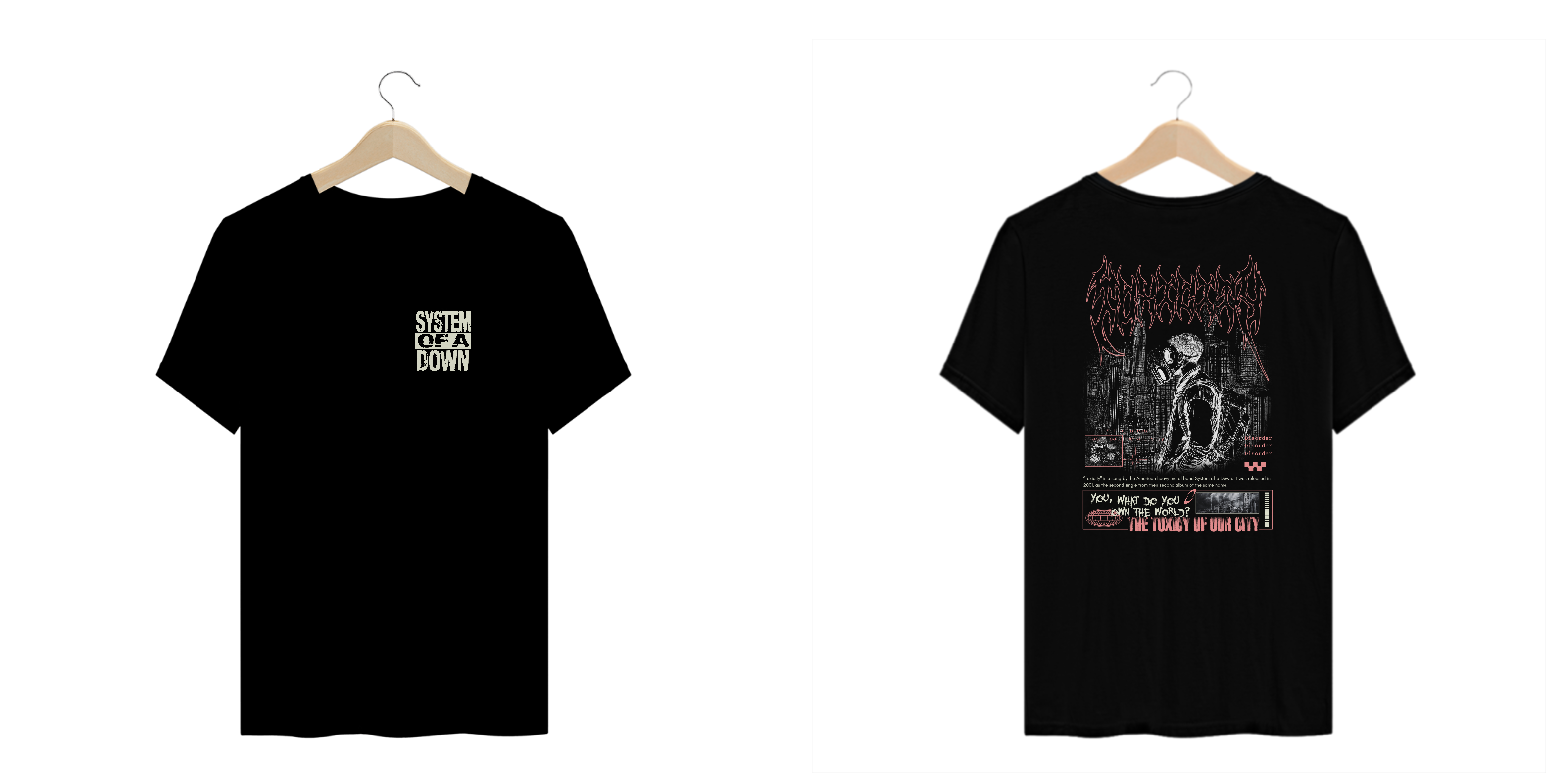 Camiseta Plus Size System Of a Down Toxicity (Estampa Frente e Costas)