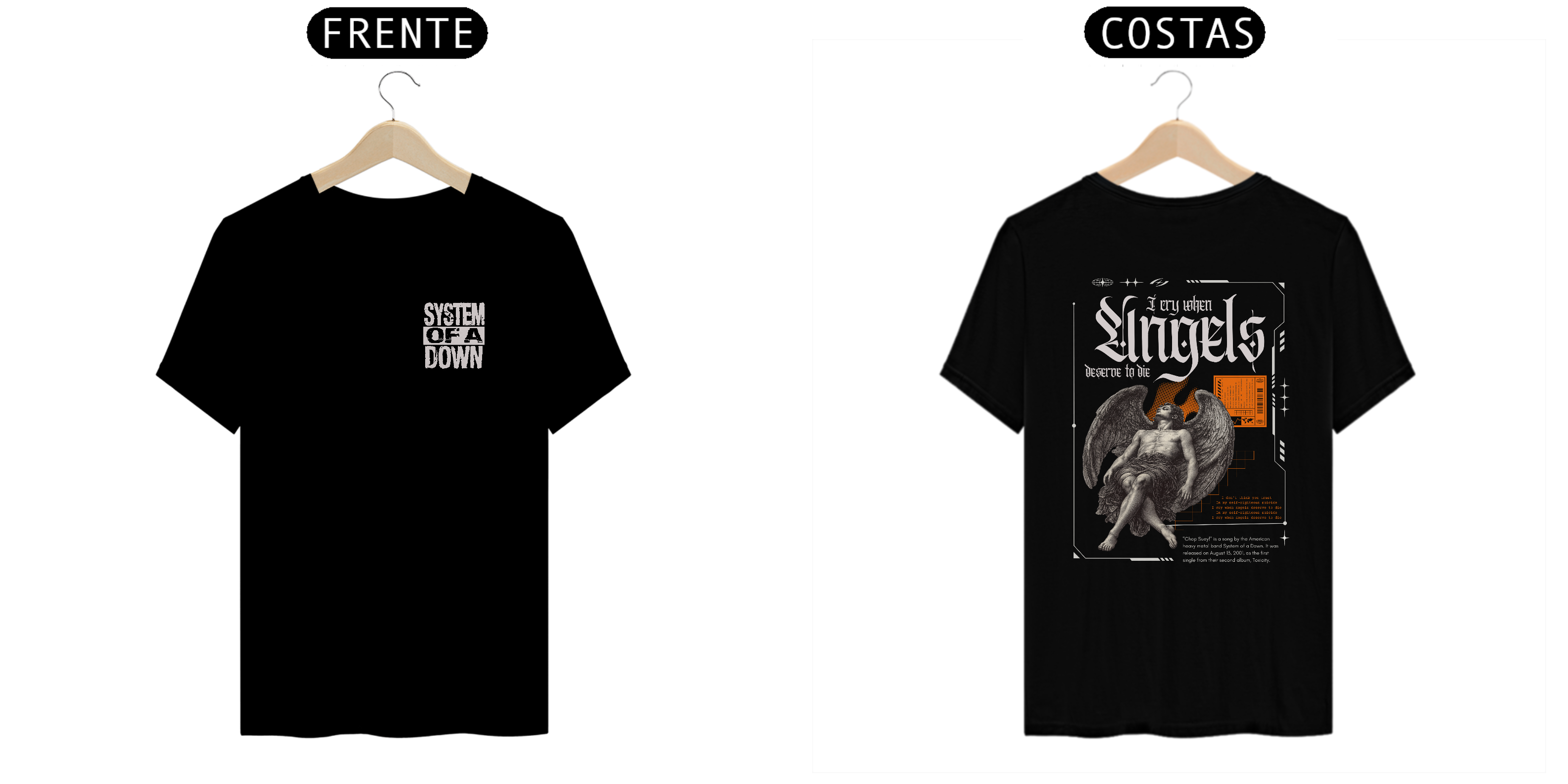 Camiseta System Of a Down Chop Suey! (Estampa Frente e Costas)
