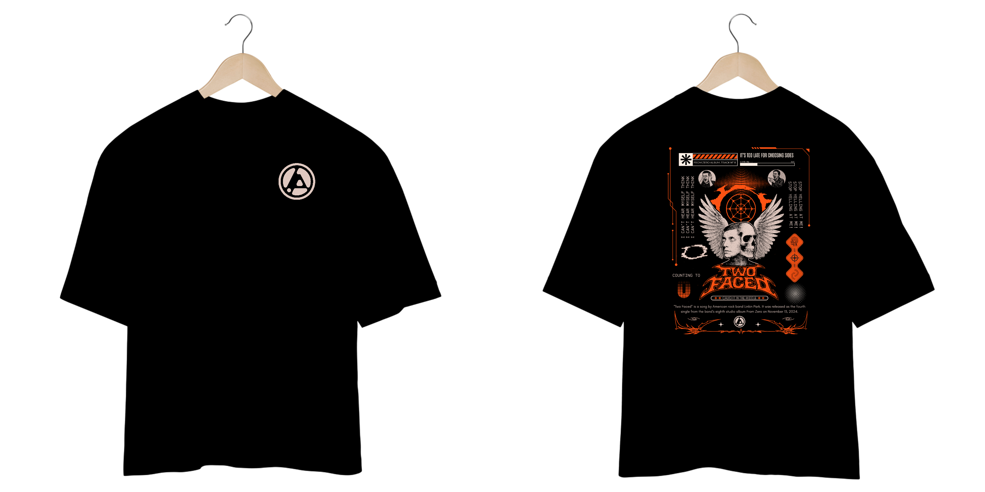 Camiseta Oversized Linkin Park Two Faced (Estampa Frente e Costas)