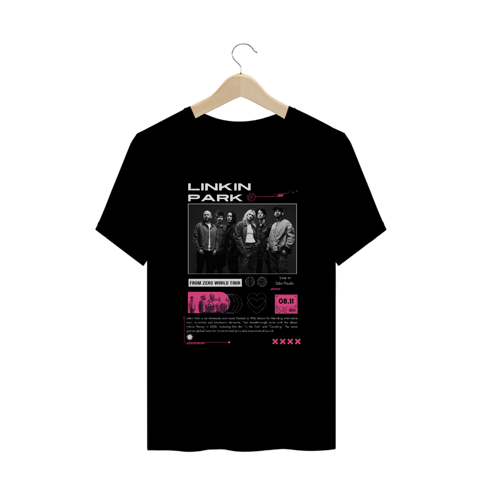 Camiseta Plus Size Linkin Park São Paulo 08.11