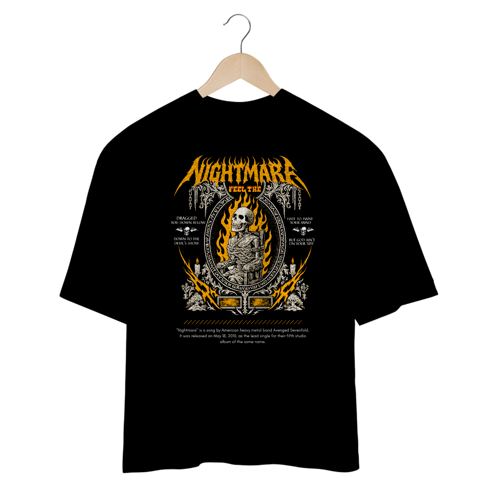 Camiseta Oversized Avenged Sevenfold Nightmare