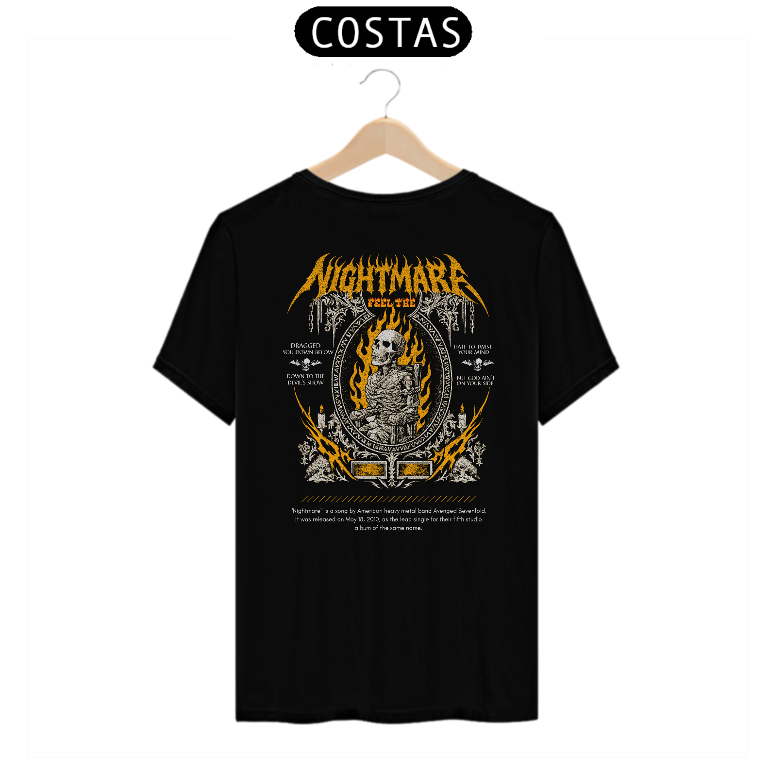 Camiseta Avenged Sevenfold Nightmare (Estampa Costas)