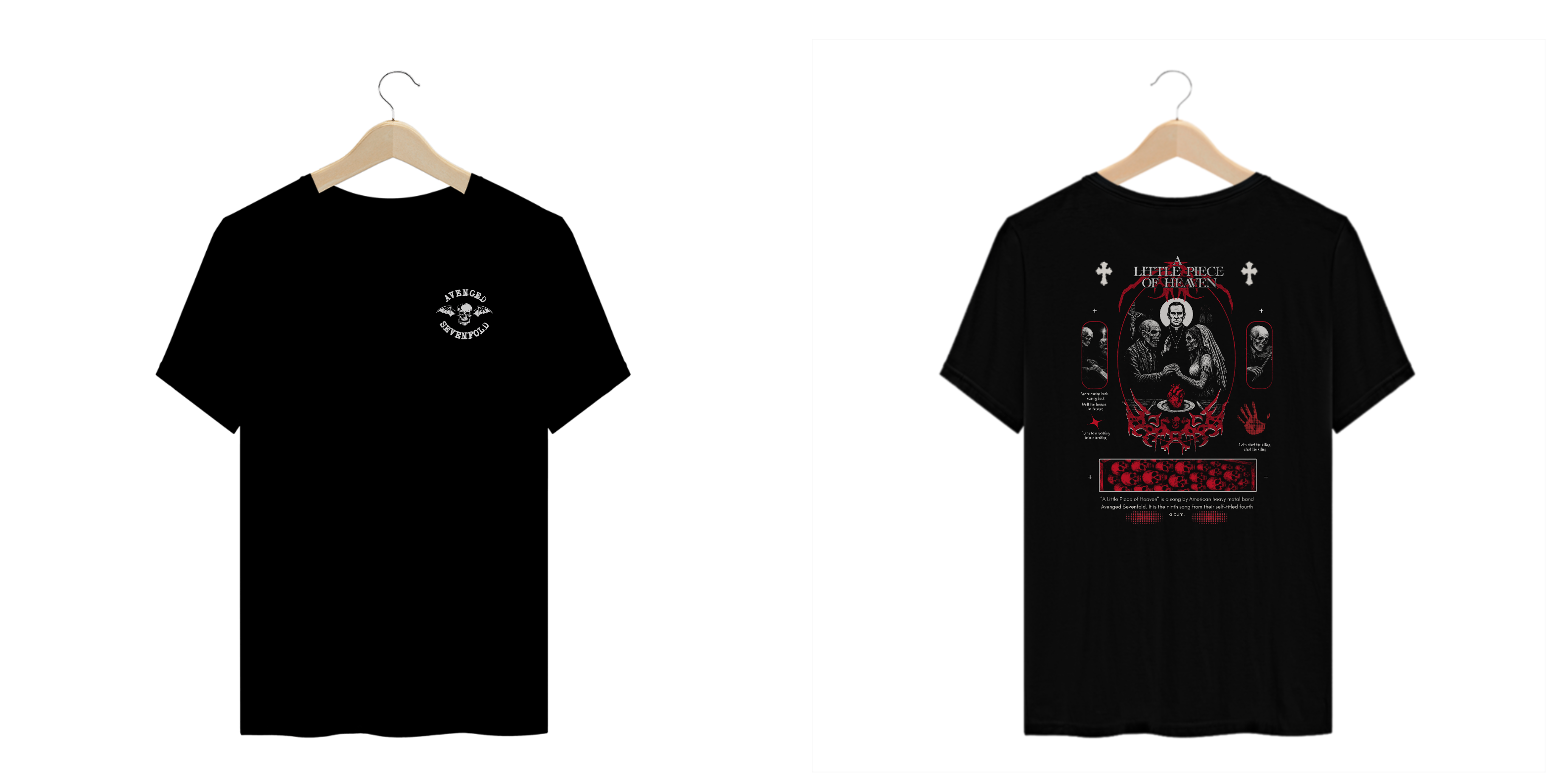 Camiseta Plus Size Avenged Sevenfold A Little Piece of Heaven (Estampa Frente e Costas)