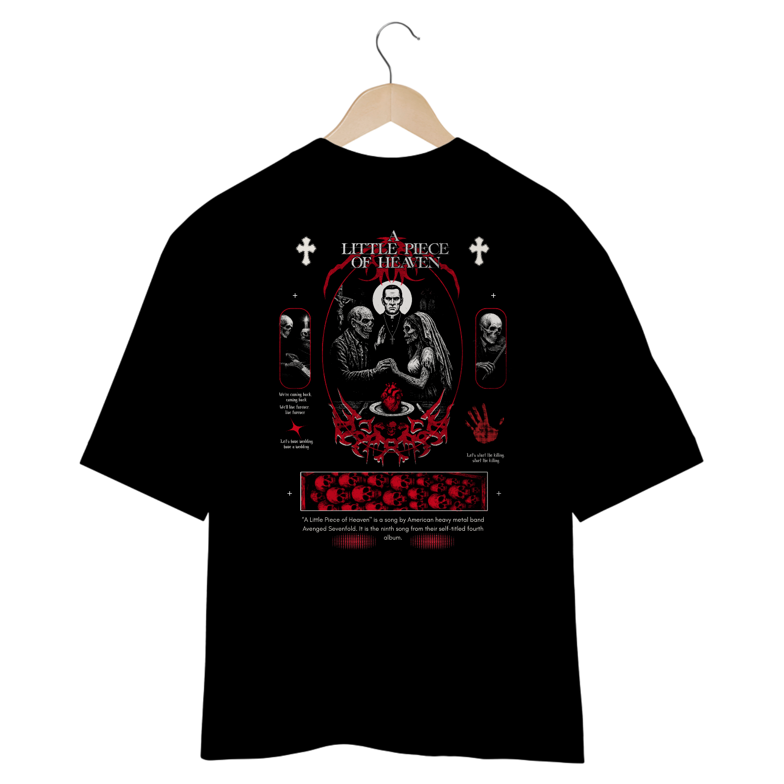 Camiseta Oversized Avenged Sevenfold A Little Piece of Heaven (Estampa nas Costas)