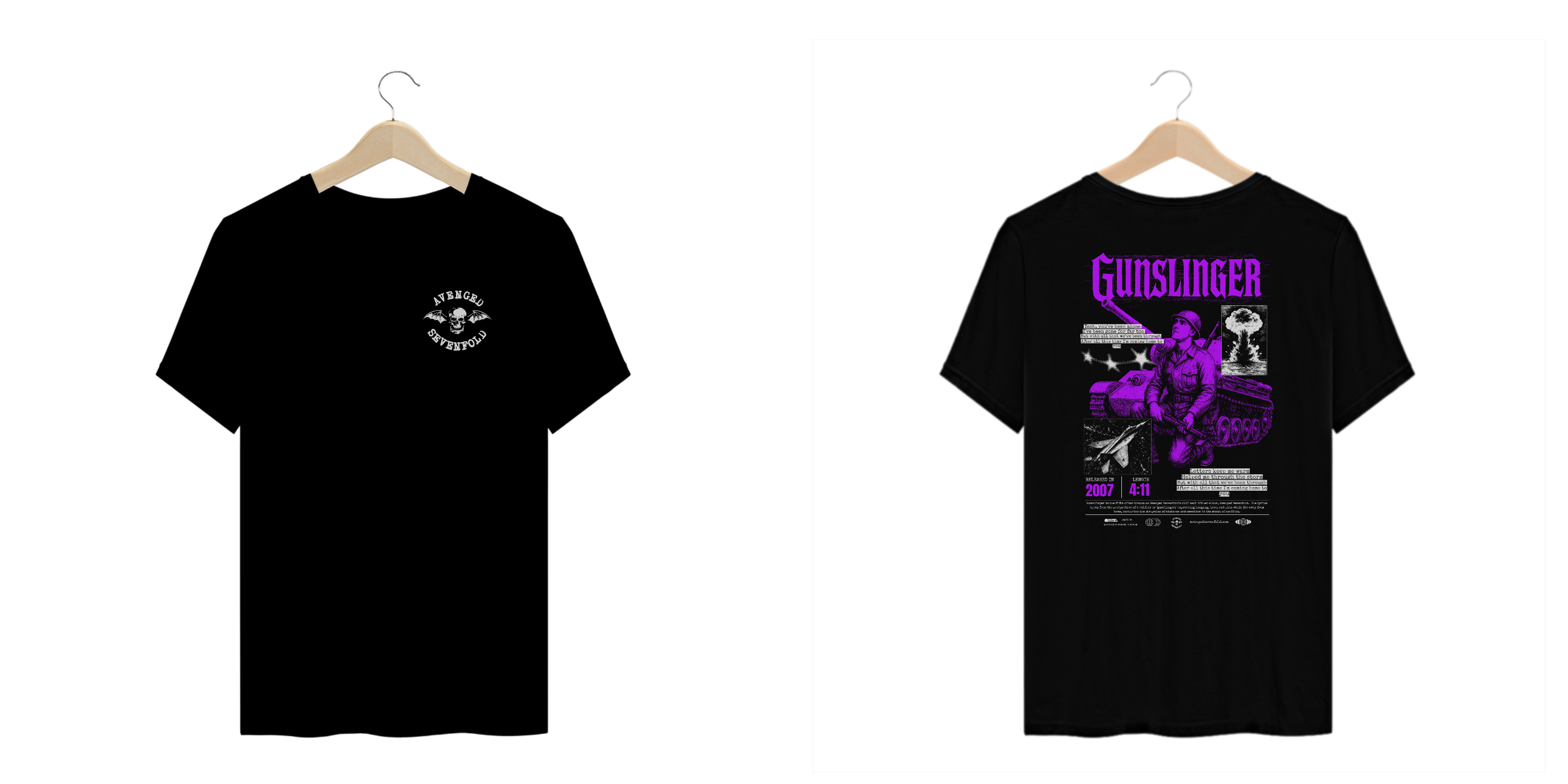 Camiseta Plus Size Avenged Sevenfold Gunslinger (Estampa Frente e Costas)