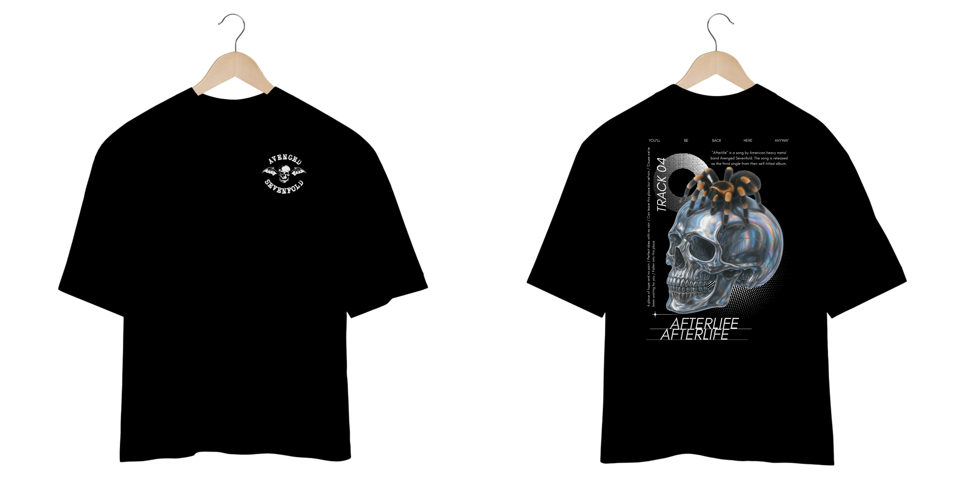 Camiseta Oversized Avenged Sevenfold Afterlife (Estampa Frente e Costas)