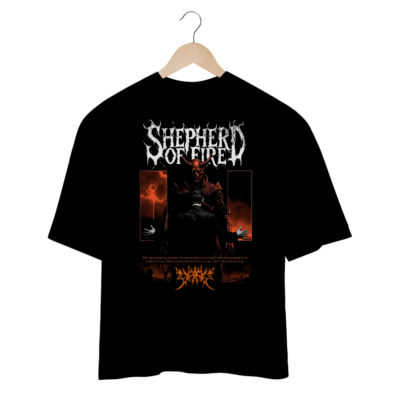 Camiseta Oversized Avenged Sevenfold Shepherd of Fire
