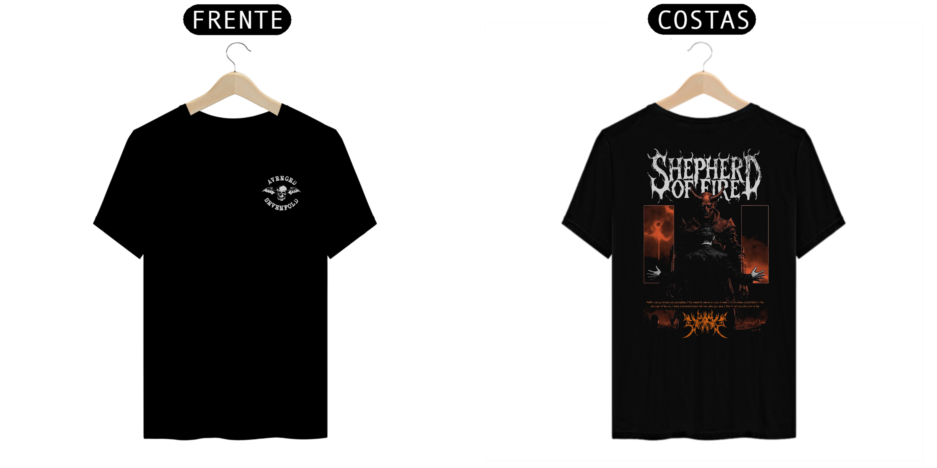 Camiseta Avenged Sevenfold Shepherd of Fire (Estampa Frente e Costas)