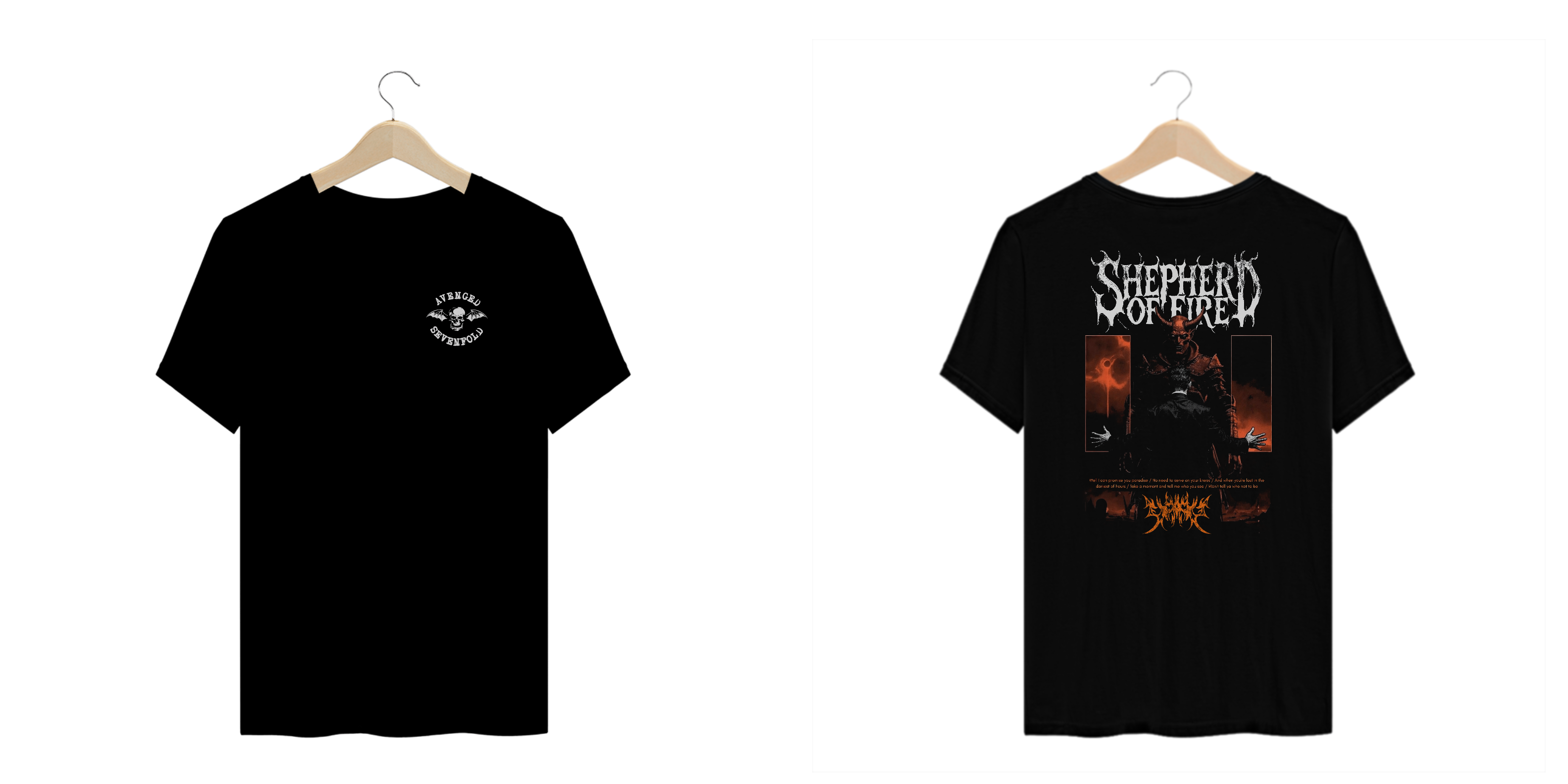 Camiseta Plus Size Avenged Sevenfold Shepherd of Fire (Estampa Frente e Costas)