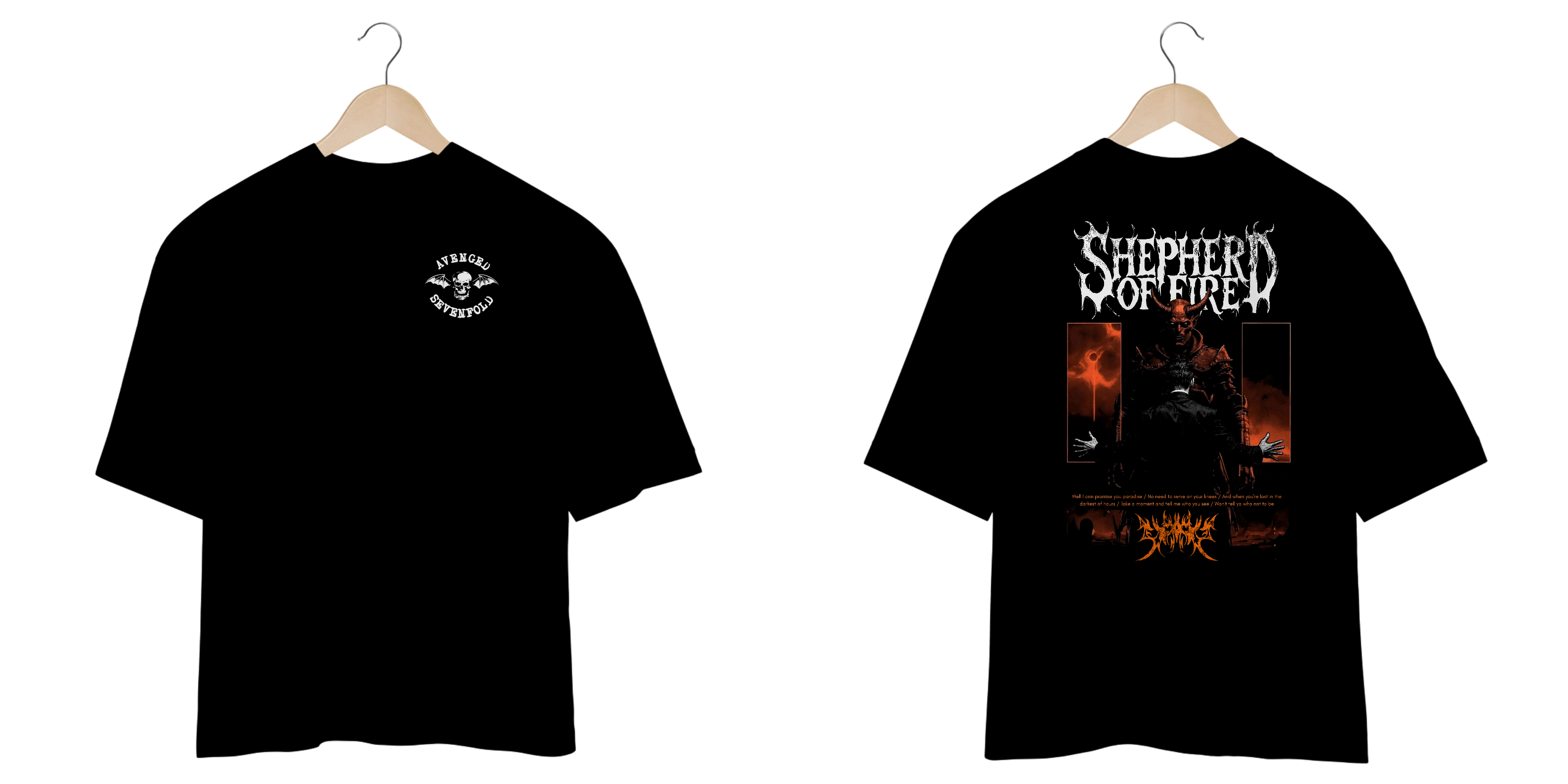 Camiseta Oversized Avenged Sevenfold Shepherd of Fire (Estampa Frente e Costas)