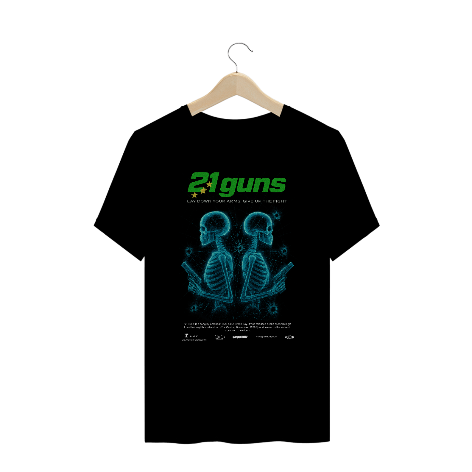 Camiseta Plus Size Green Day 21 Guns