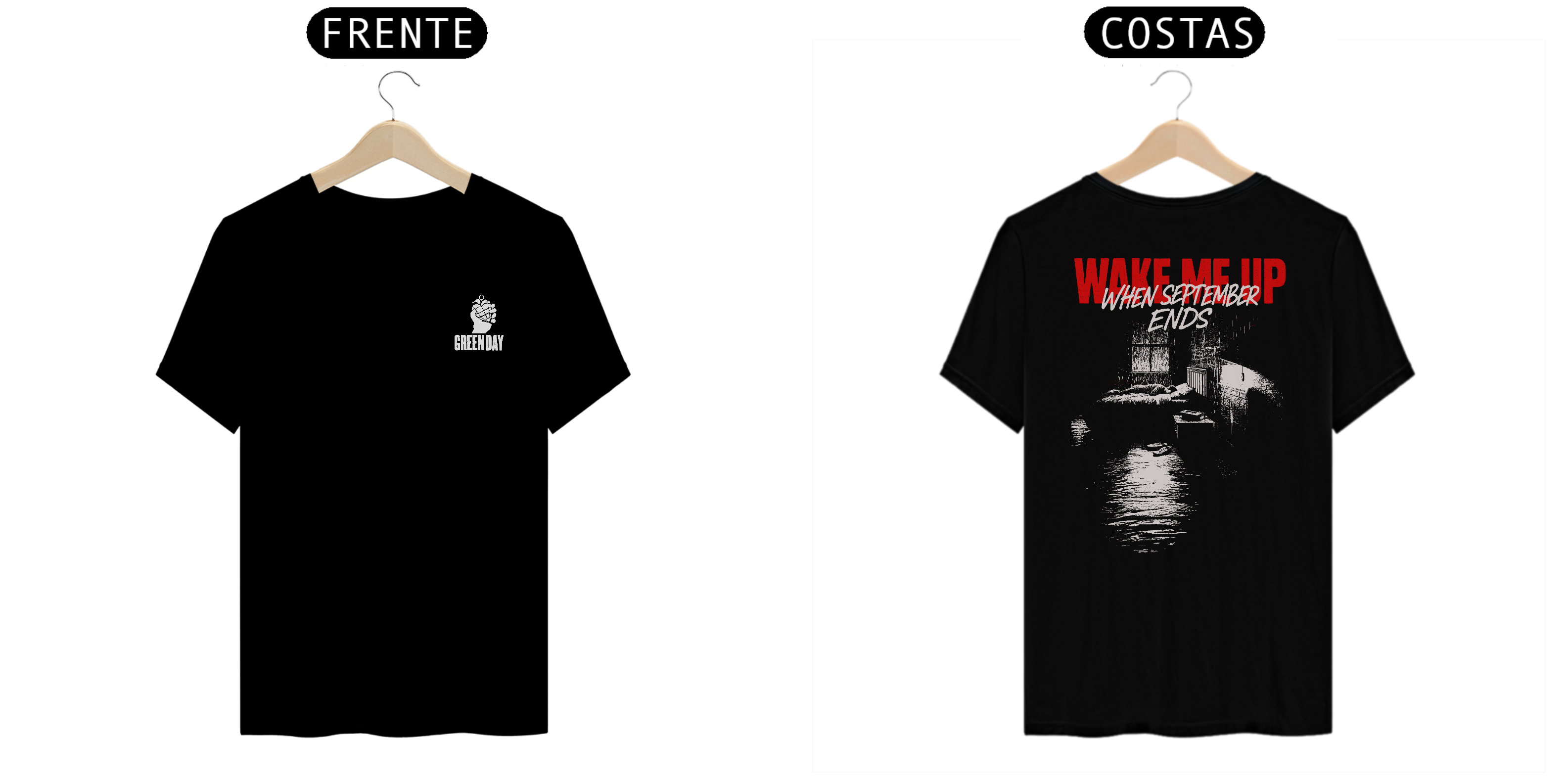 Camiseta Green Day Wake Me Up When September Ends (Estampa Frente e Costas)