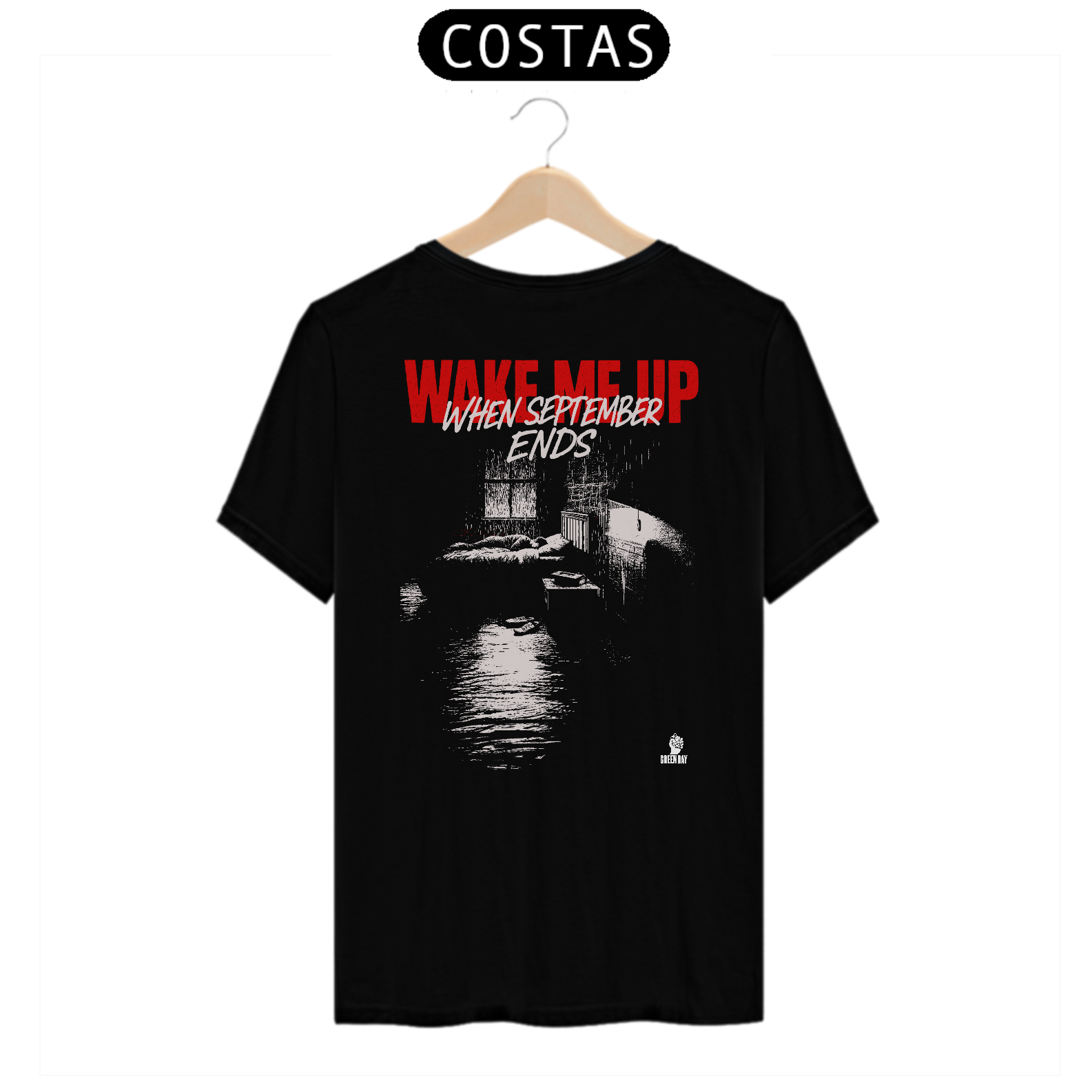Camiseta Green Day Wake Me Up When September Ends (Estampa nas Costas)