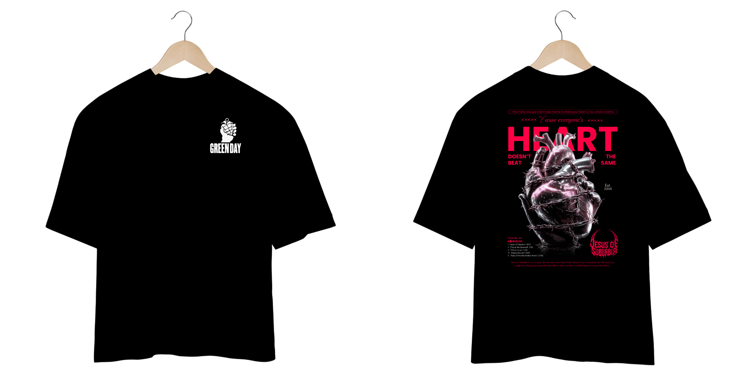 Camiseta Oversized Green Day Jesus of Suburbia (Estampa Frente e Costas)