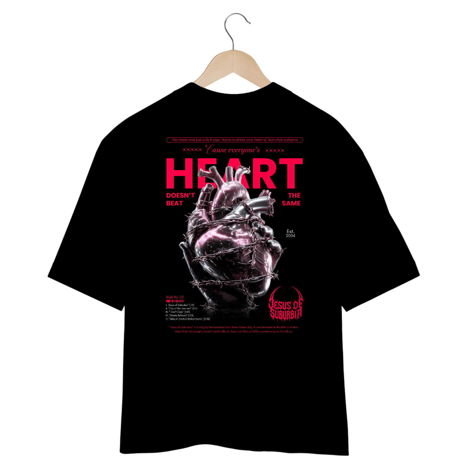 Camiseta Oversized Green Day Jesus of Suburbia (Estampa nas Costas)