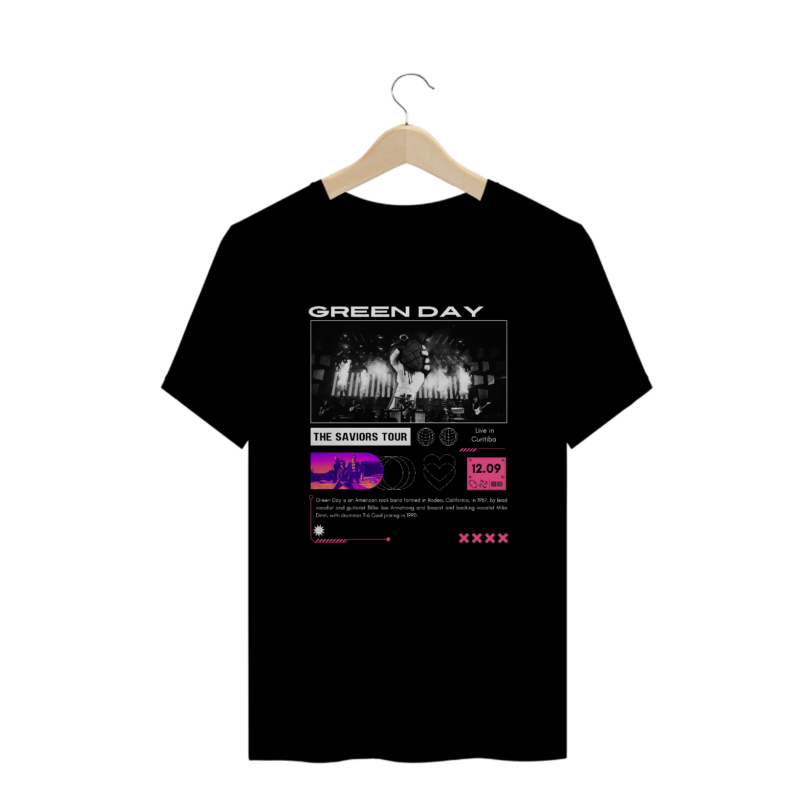  Camiseta Plus Size Green Day Live in Curitiba 12.09