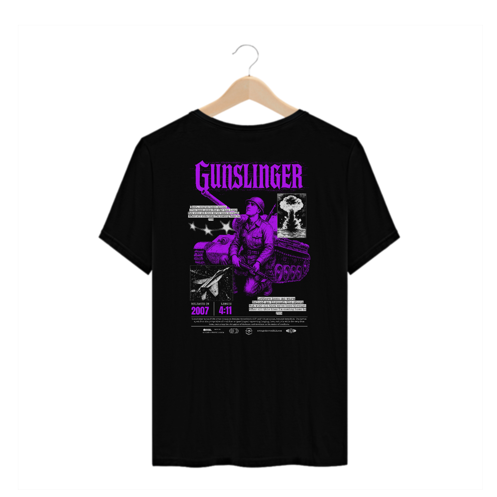 Camiseta Plus Size Avenged Sevenfold Gunslinger (Estampa nas Costas)