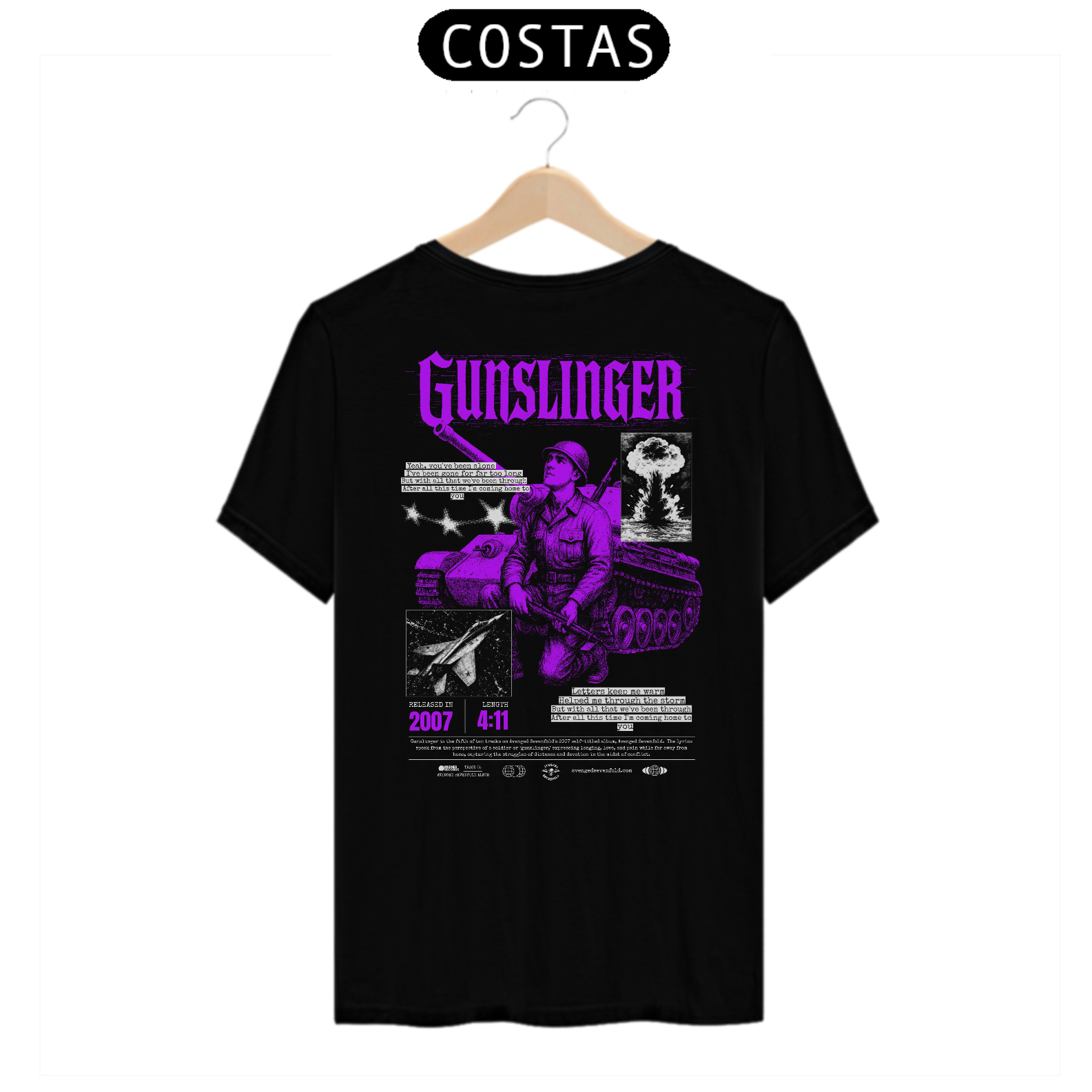 Camiseta Avenged Sevenfold Gunslinger (Estampa nas Costas)
