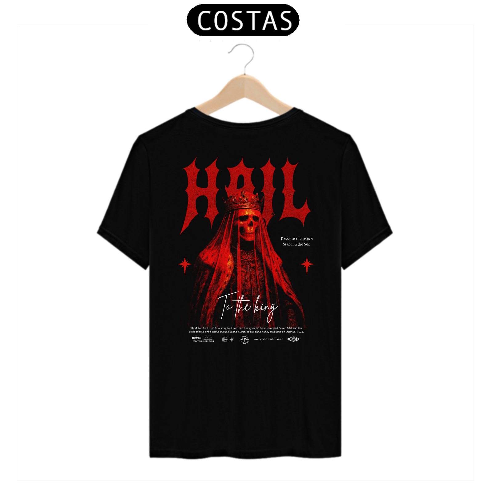 Camiseta Avenged Sevenfold Hail To The King (Estampa nas Costas)