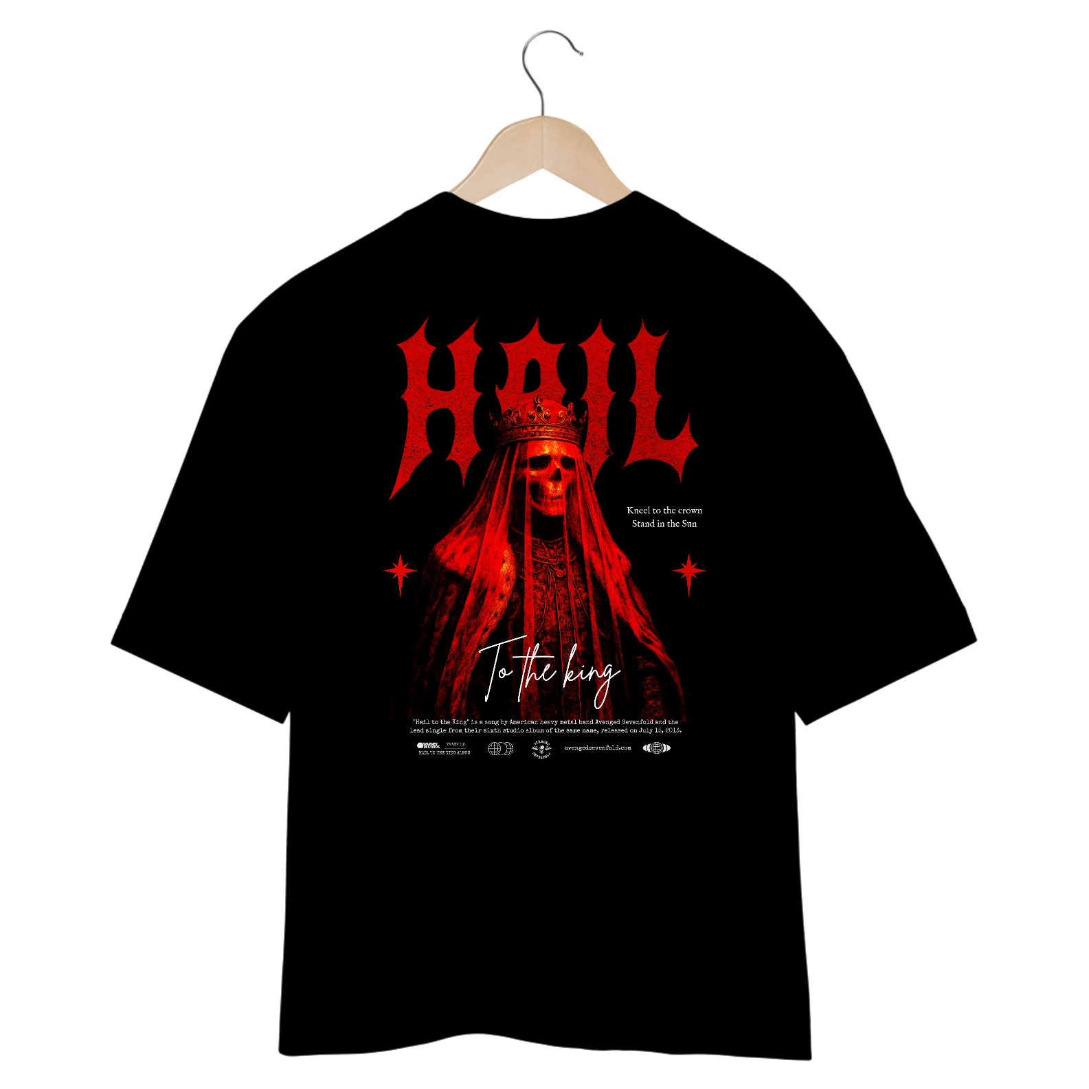 Camiseta Oversized Sevenfold Hail To The King (Estampa nas Costas)