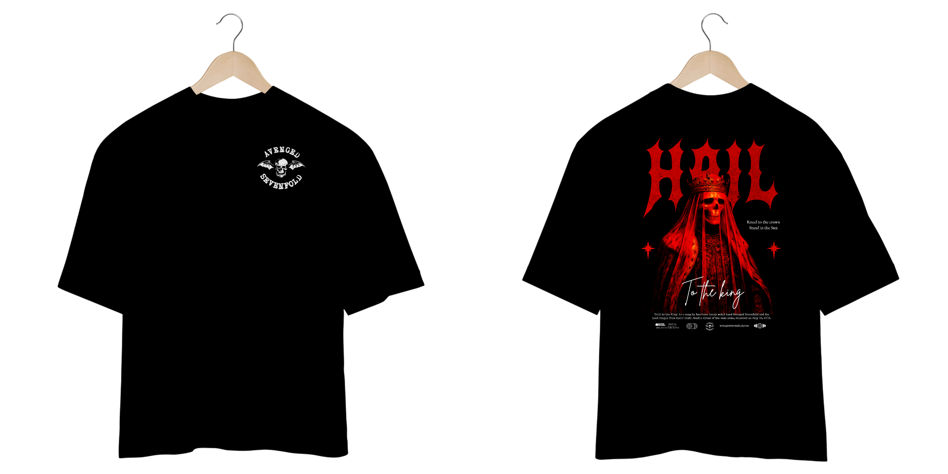 Camiseta Oversized Avenged Sevenfold Hail To The King (Estampa Frente e Costas)