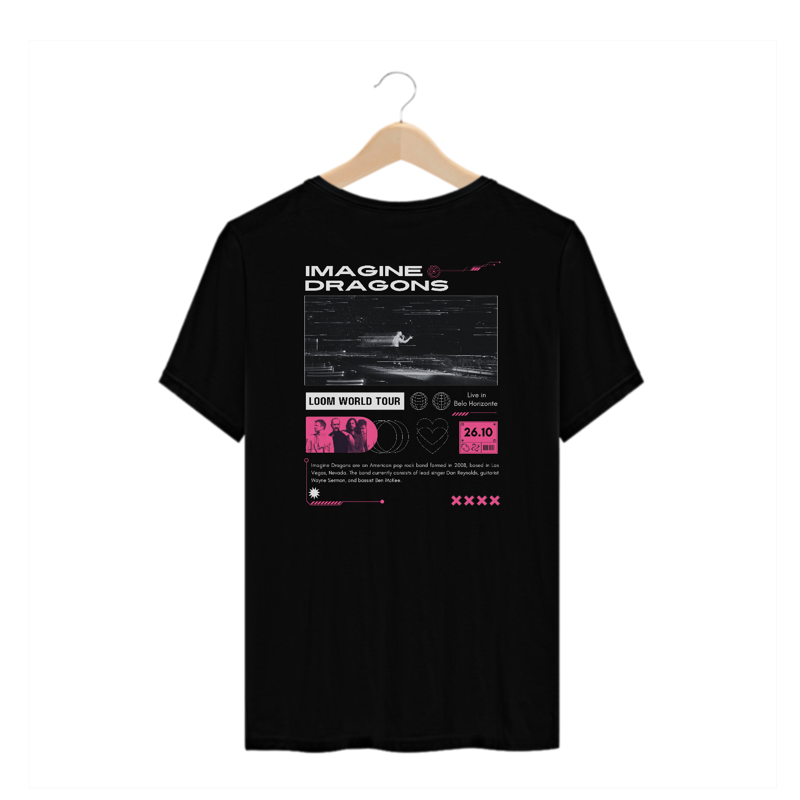 Camiseta Plus Size Imagine Dragons Belo Horizonte 26.10