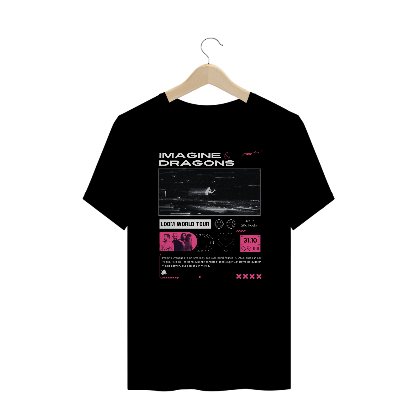 Camiseta Plus Size Imagine Dragons São Paulo 31.10