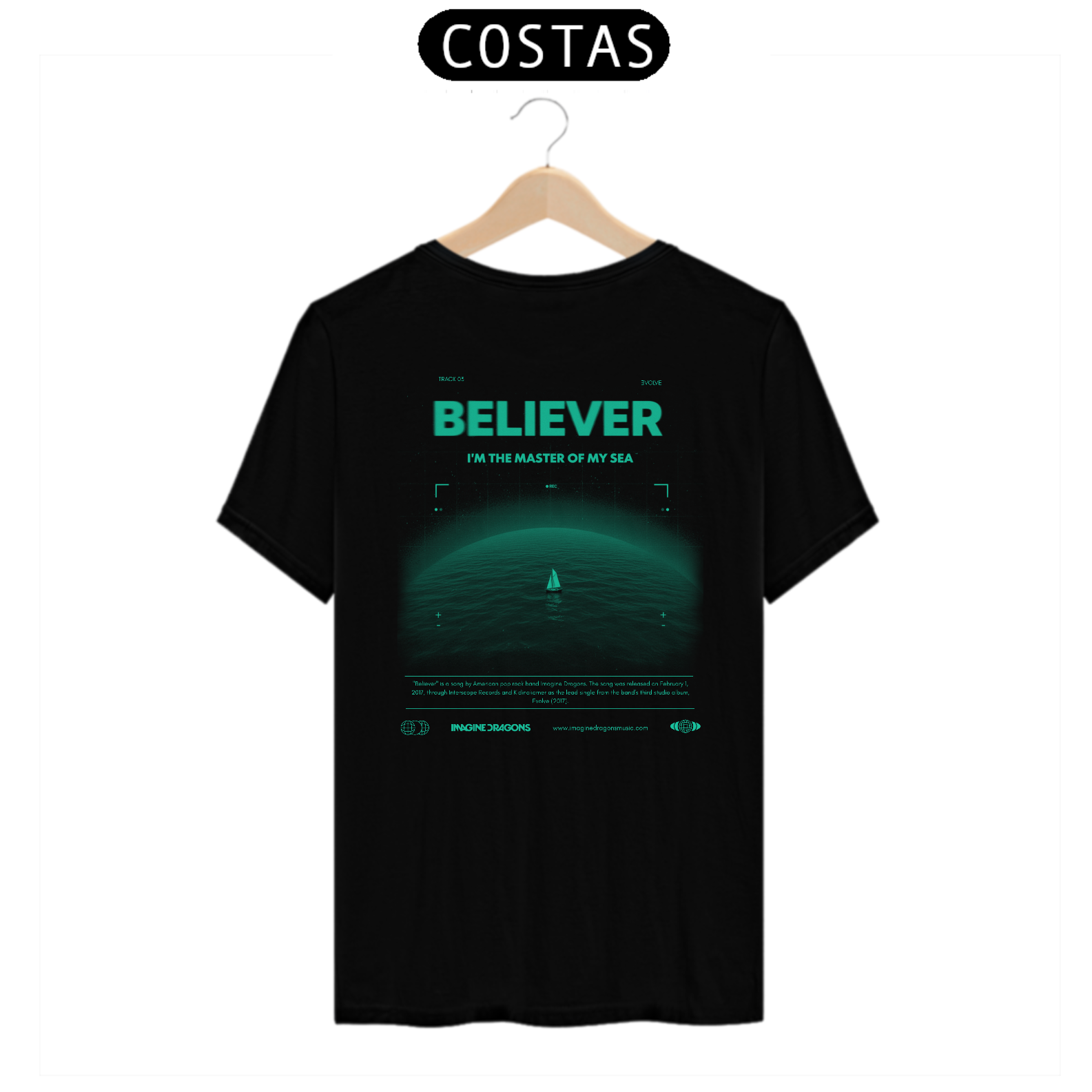 Camiseta Imagine Dragons Believer #2 (Estampa nas Costas)