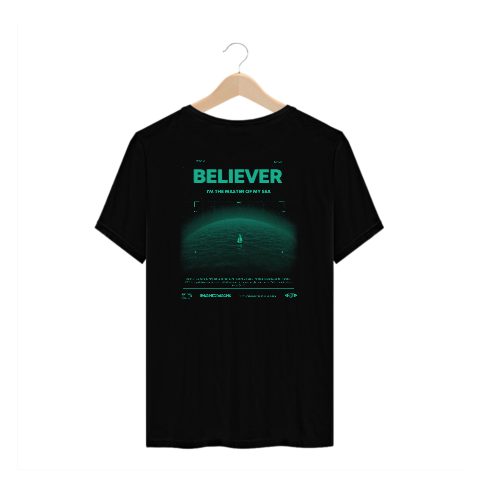 Camiseta Plus Size Imagine Dragons Believer #2 (Estampa nas Costas)
