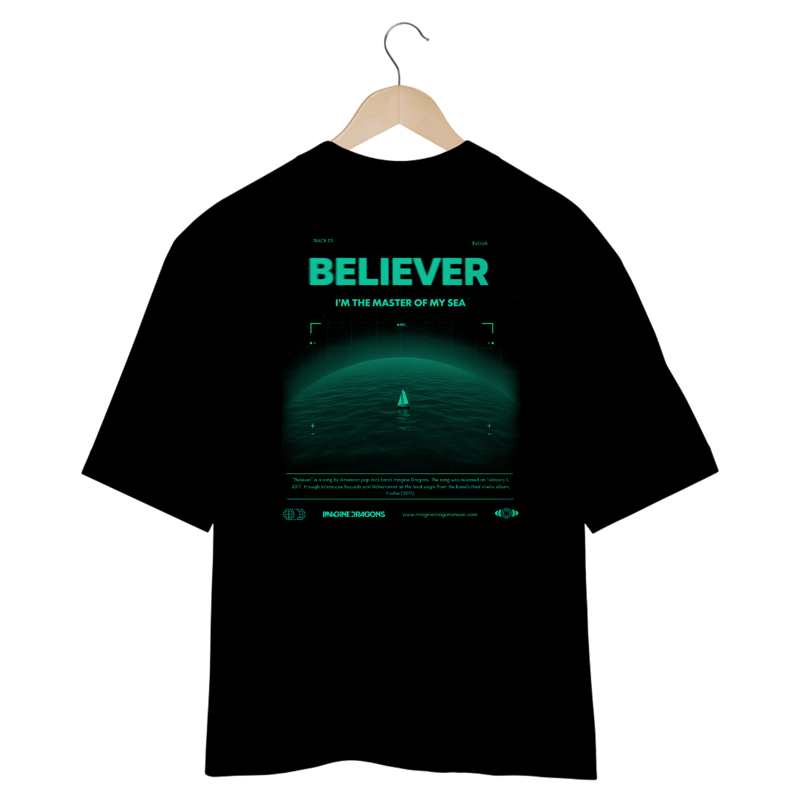 Camiseta Oversized Imagine Dragons Believer #2 (Estampa nas Costas)