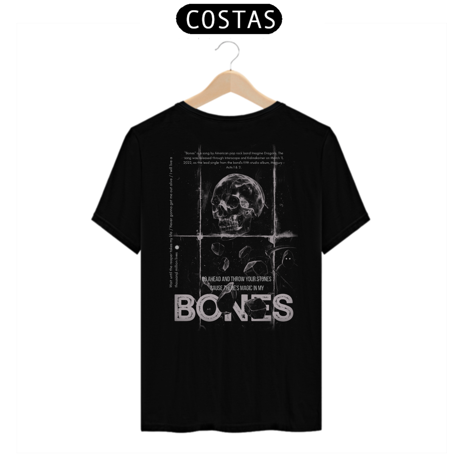 Camiseta Imagine Dragons Bones #2 (Estampa nas Costas)